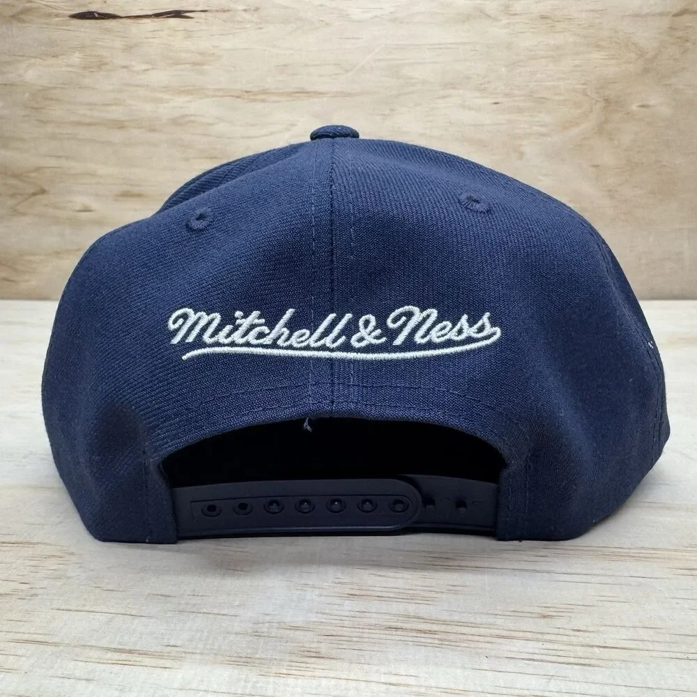 NEW Utah Jazz Mitchell Ness Basic Logo Snapback Hat Cap Navy Blue OSFA